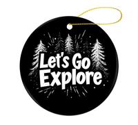 Decorations Let'S Go Explore Est Trees Pendant With Gold String Xmas Ornament For Family Home Indoor