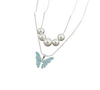 Decorations New 2024 Fairytopia Mermaidia Enamel Pearl Butterfly Pendant For Women Jewelry Gifts Fashion Accessories Creative Gift Beautiful