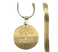 Decorations New 2025 As Above So Below Tree of Life Pendant for Men Women Stainless Steel Silver Color Faith Chain Collar Jewelry Fashion Accessories Creative Gift Beautiful