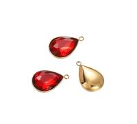 Decorations New 2026 5Pcs/Lot Square Stainless Steel Plating Charrm Water Drop Pendants Love Stone Pendant Earring s Jewelry Making Fashion Accessories Creative Gift Beautiful