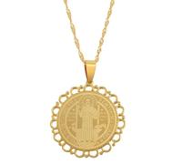 Decorations New Unisex Barbe Catholic Patron Saint Benedict Holy Medal Gold Color Pendant s For Benedictine Badge #015521 Jewelry Fashion Trendy Accessories Creative Gift Women And Men Beautiful