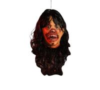 Decorations Props Scary Hanging Severed Head, Life-Size Realistic Latex Head for Hyf823 (Black, 30cm)