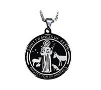 Decorations Saint Francis Assisi Protector Of Animals Stainless Steel Church Wears Medal s Jewelry Pingente Masculino Beautiful