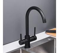 Decorations Sink Taps Chrome Dual Handle Filtered Crane for Kitchen, 360 Rotation Water Filter Tap Three Ways Sink Mixer Kitchen Faucet,Matte Thriving Beautiful