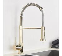 Decorations Sink Taps Kitchen Spring Faucet Black and Golden Double Water Modes Pull Down Single Handle Hot and Cold Water Mixer Sink Tap,Chrome Thriving Beautiful