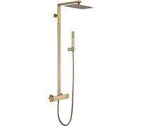 Decorations System Wall Mounted Faucet 12 Inches Brushed Gold Mixer Combo Set with Tub Spout, Rain Handheld Shower Head Beautiful