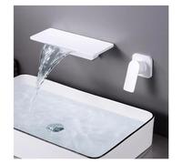 Decorations Wall-Mount Mixer Tap Sink Faucet Mixer Waterfall Bath with Large Shelf Platform Matte Black White Basin Faucets, Faucets for Bathroom Sinks Beautiful