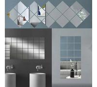 Decorative 15CM Square Mirror Glass Tile Stickers 16Pcs Wall Decals for Modern Home Decor
