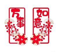 Decorative 2025 New Year Couplets with Three Dimensional Snake Door Sticker Pendant in Felt for Enhancing Seasonal Home Decorations (B)