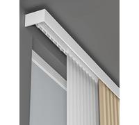 Decorative 3-in-1 Curtain Pelmet Track, Custom Size Window Cornice Curtain Box Valance, Heavy Duty Curtain Rail for Room Darkening Blackout(130cm (4.3ft))