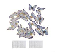 Decorative 3D Butterfly Wall Stickers with Elegant Golden Border 24PC for Parties (PY3021-YL)