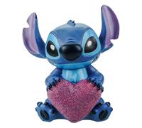 Decorative 3D Disney Garden Figure Stitch with Heart in Love Height: 23 cm Made of Plastic - Figure Made of Lilo & Stitch, Gift Valentine's Day, Modern Decorative Style for Fans, Garden Decoration