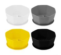 Decorative 4Pcs Round Plastic Plant Pots for Succulent Lovers, for Enhancing Aesthetics of Any Space (Medium)