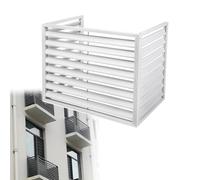 Decorative AC Unit Cover, Outdoor Metal AC Covers ,for Outside Wall Cage for Air Conditioner Condenser(Bianco,110x60x80CM)