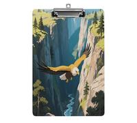 Decorative Acrylic Clipboard Golden Eagles in The Valley Printed Clipboard with Low Profile Metal Clip for Office School Teachers Students Standard Letter Size 12.5x8.5 Inch