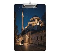 Decorative Acrylic Clipboard Hagia Sophia Printed Clipboard with Low Profile Metal Clip for Office School Teachers Students Standard Letter Size 12.5x8.5 Inch