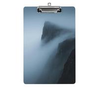 Decorative Acrylic Clipboard Mist on The Cliff Printed Clipboard with Low Profile Metal Clip for Office School Teachers Students Standard Letter Size 12.5x8.5 Inch