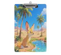 Decorative Acrylic Clipboard Oasis Fennec Fox Printed Clipboard with Low Profile Metal Clip for Office School Teachers Students Standard Letter Size 12.5x8.5 Inch