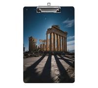 Decorative Acrylic Clipboard Parthenon Printed Clipboard with Low Profile Metal Clip for Office School Teachers Students Standard Letter Size 12.5x8.5 Inch