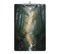 Decorative Acrylic Clipboard Quiet Streams Printed Clipboard with Low Profile Metal Clip for Office School Teachers Students Standard Letter Size 12.5x8.5 Inch