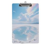 Decorative Acrylic Clipboard Salt Lake Mirror Sky Printed Clipboard with Low Profile Metal Clip for Office School Teachers Students Standard Letter Size 12.5x8.5 Inch