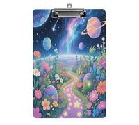 Decorative Acrylic Clipboard Star Garden Printed Clipboard with Low Profile Metal Clip for Office School Teachers Students Standard Letter Size 12.5x8.5 Inch