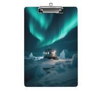 Decorative Acrylic Clipboard Starry Scientific Research Station Printed Clipboard with Low Profile Metal Clip for Office School Teachers Students Standard Letter Size 12.5x8.5 Inch