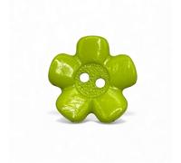 Decorative Acrylic Flower Buttons, 20mm, Green, 2-Hole Design, Pack of 10