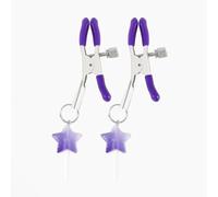 Decorative Adjustable Metal Clips, Crystal Dangle Charm Jewellery Clips, 14 Assorted Styles for Personal Wear (Purple)