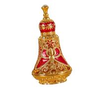 Decorative Alloys Container with Arabic Inscription and Leak-Proof Cap Ideal for Travel Use Exquisite Middle Eastern Portable Dispenser with Gold Accents and Anti-Leak for Oils and Fragrances