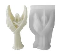 Decorative Angel Mold - Premium Plaster Form, Winged Casting Mold, Resin Craft Tool, 3D Figure Holder with Flexible Silicone Build | Winged Angel Resin for Candle Making Epoxy Craft Home Decor Art Pr