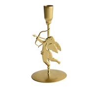 Decorative Angel Silhouette Candlestick Holder, Metal, Black and Gold, Tall-Stemmed Wedding Candelabra, Home Decor (black, small;)