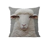 Decorative Animal Print Throw Pillow Covers, 45x45cm, Alpaca, Corgi and Sheep Cushion Covers for Sofa and Living Room (Grey)