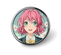 Decorative Anime Girl Image Brooch Pin Fashion Lapel Pins for Women Men Lapel Badge Funny Brooches for Suits Clothing Jackets Hats Backpacks Purses Bag Accessories-Round