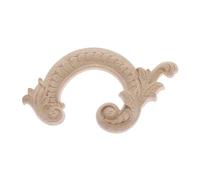 Decorative Appliques 1Pc Unpainted Woodcarving Decal Corner Applique Frame Home Furniture Wall Door Decor Left/Right 4.5-20Cm Leaf/Wave/Flower Shape B Left