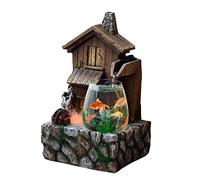 Decorative Aquariums Fish Tank Creative Glass Oval Aquarium Thickened Small House Shape Desktop Ecological Indoor Ornaments for office