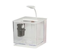 Decorative Aquariums Fish Tank High Transparent Acrylic Desktop Small Living Room Goldfish Fighting Office Decoration Ornamental for office(Pink)