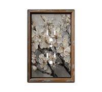 Decorative Art Light Switch Covers,1 Gang Single Duplex Outlet Wall Plate Switchplate Electrical Faceplate,Cherry Bloom