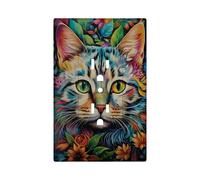 Decorative Art Light Switch Covers,1 Gang Single Duplex Outlet Wall Plate Switchplate Electrical Faceplate,Gold Bloom