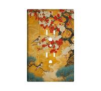 Decorative Art Light Switch Covers,1 Gang Single Duplex Outlet Wall Plate Switchplate Electrical Faceplate,Spring Bloom