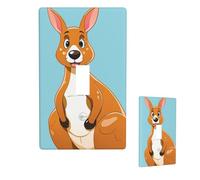 Decorative Art Light Switch Covers Funny Cartoon Kangaroo Zoo 1 Gang Wall Plate Cover Single Toggle Light Switch Plates Cover Electrica Faceplate For Bedroom Kitchen Home Decor