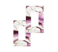 Decorative Art Light Switch Covers Marble-Lavender Pink 1 Gang Rocker Outlet(2 Pack) Decorative Switch plate Faceplate GFCI Light Switch Covers for Home Decor