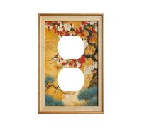 Decorative Art Light Switch Covers Yellow Birds Picture Frame 1 Gang Single Duplex Outlet Wall Plate Switchplate Electrical Faceplate for Home Decor