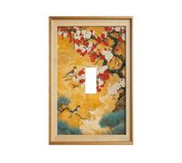 Decorative Art Light Switch Covers Yellow Birds Picture Frame Single Toggle Wall Plate Decorative Switchcover Electrical Switchplate for Home Decor