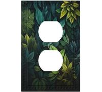 Decorative Art Light Switch CoversGreen leaves in the dead of night 1 Gang Single Duplex Outlet Wall Plate Switchplate Electrical Faceplate
