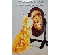 Decorative Art Tile (19 x 29 cm) - Cat Reflecting Lion - What Matters Most
