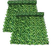 Decorative Artificial Ivy Fence Screening,0.5m x 6m (2pcs-0.5x3m) Garden Fence Faux Leaf Hedge,Privacy Fencing Ivy Screen Panel,Leaf Trellis for Decking Wall Balcony Indoor Outdoor-Green Perilla Leaf