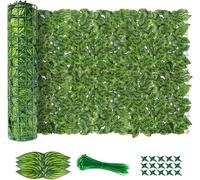 Decorative Artificial Ivy Fence Screening, 3m x0.5m Garden Fence Artificial Leaf Green Hedge Roll,Privacy Fencing Ivy Screen Panel, Outdoor Wall Decoration（Watermelon Leaves）