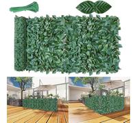Decorative Artificial Ivy Leaf Hedge Roll, 3m x 1m Privacy Fencing Screen Panel, Ivy Leaves Trellis with 20 Pcs Ties, UV Protection Artificial Hedge for Indoor Outdoor Garden Fences
