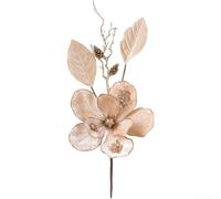 Decorative Artificial Phalaenopsis Orchid Branch with Magnolia for Table and Living Room, Made from Cloth for Durability, Contemporary Design Suitable for Seasonal Use (Sparkling Wine Color)